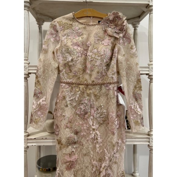 MAC DUGGAL 11174 Floral Embroidered Lace Trumpet Gown Size 2 Maxi Dress MOB - Picture 5 of 7